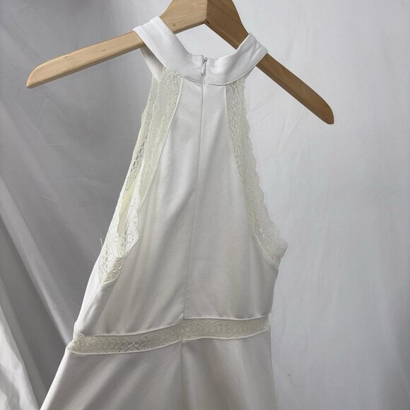 NWT LULUS White Lace Trim Skater Dress Womens Size Small Reach Out My Hand Lined - Picture 8 of 14